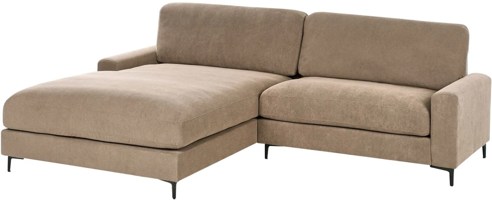 Beliani Trivietė kampinė sofa MALOY, ruda, dešininė