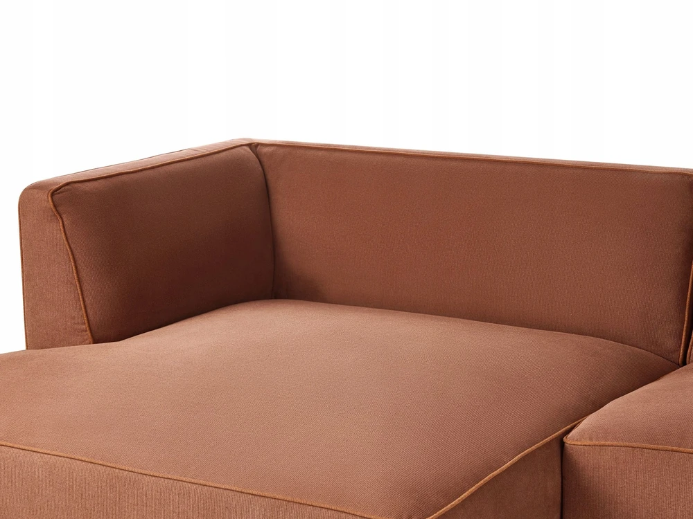 Beliani Trivietė kampinė sofa SATER ruda dešininė