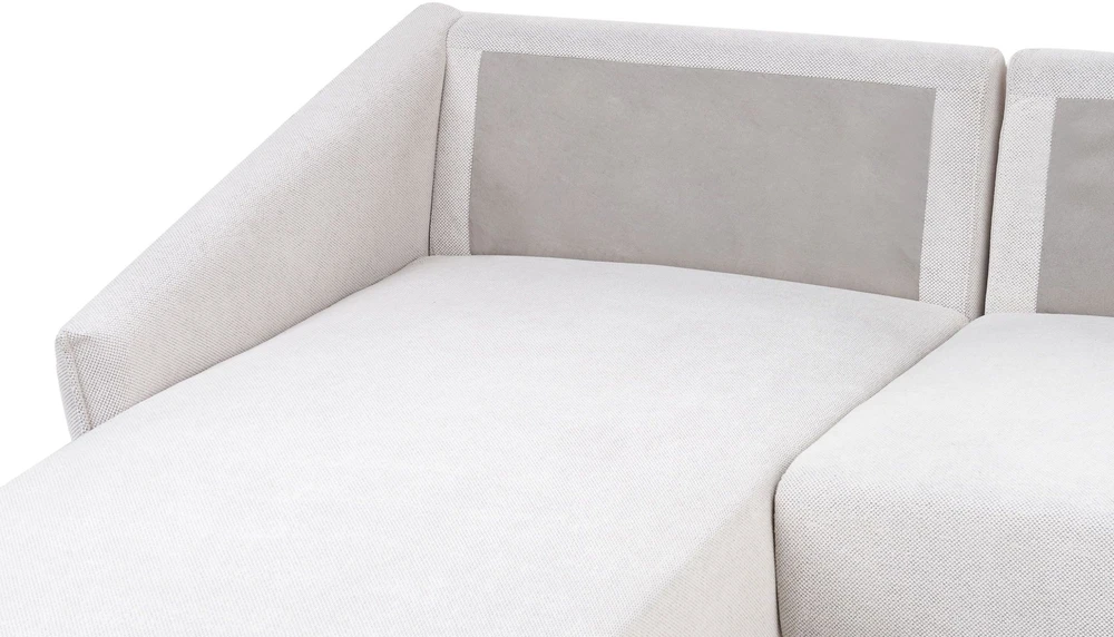Beliani Trijų vietų kampinė sofa VARDE, balta (kreminė), dešininė