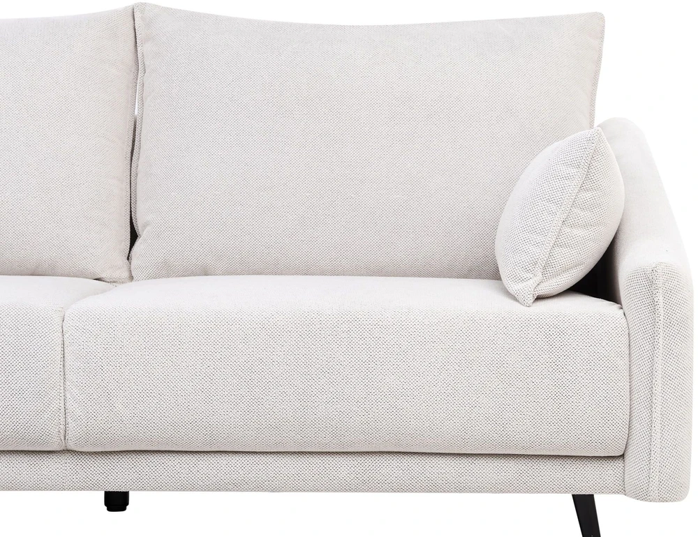 Beliani Trijų vietų kampinė sofa VARDE, balta (kreminė), dešininė
