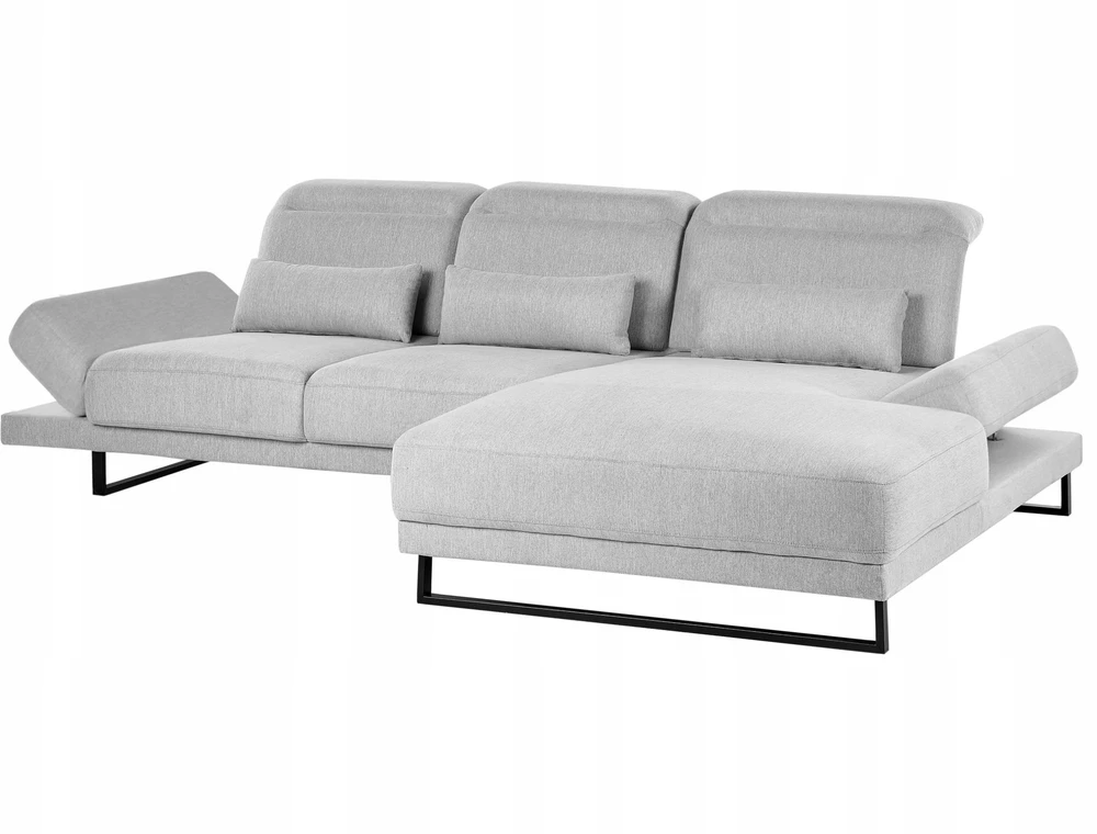 Beliani 4 vietų kampinė sofa IKAST šviesiai pilka, kairinio tipo