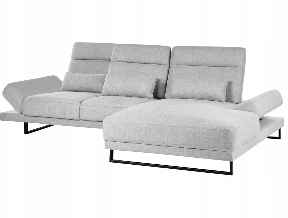 Beliani 4 vietų kampinė sofa IKAST šviesiai pilka, kairinio tipo