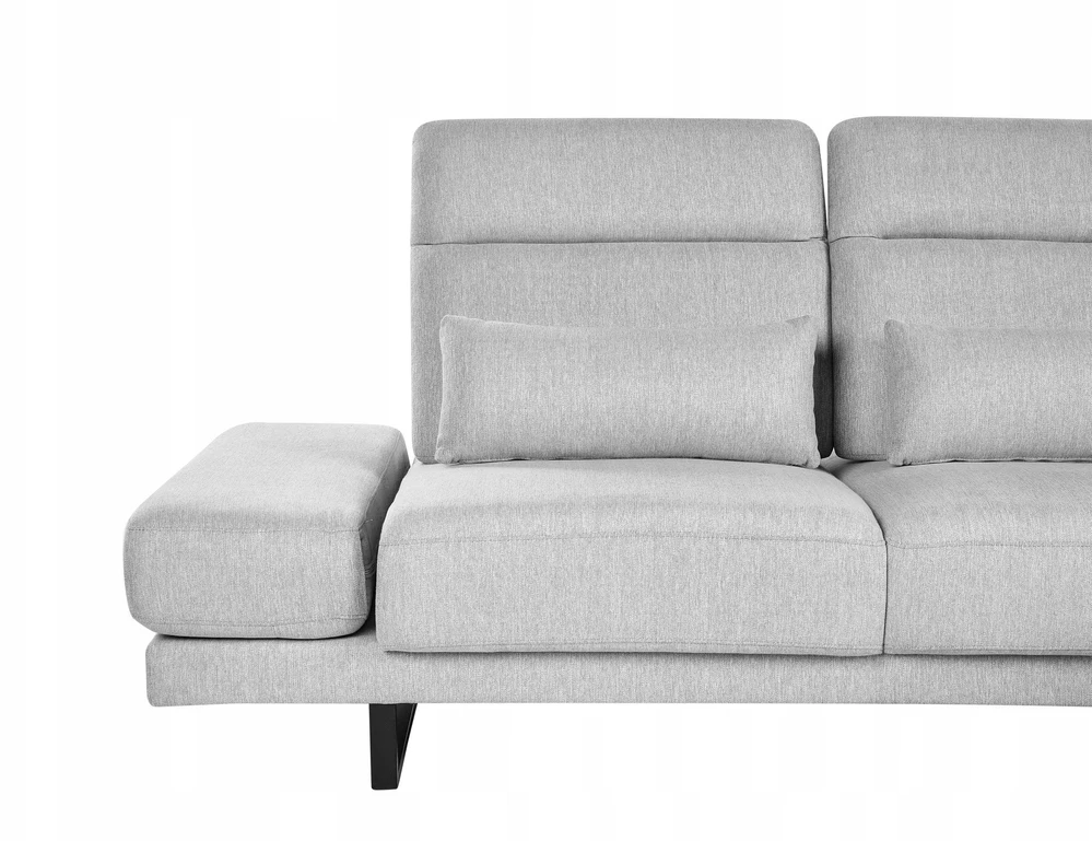 Beliani 4 vietų kampinė sofa IKAST šviesiai pilka, kairinio tipo