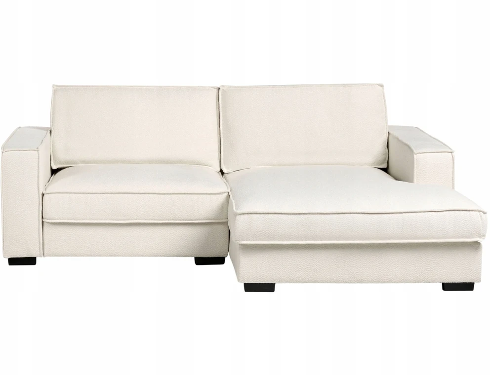 Beliani Kampinė sofa KOLDING, boucle audinys, šviesiai smėlio spalvos, su otomane, kairinė