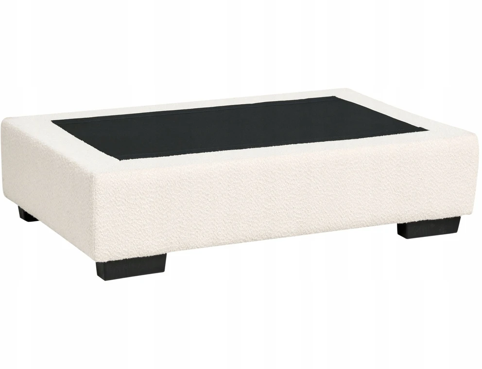 Beliani Kampinė sofa KOLDING, boucle audinys, šviesiai smėlio spalvos, su otomane, kairinė