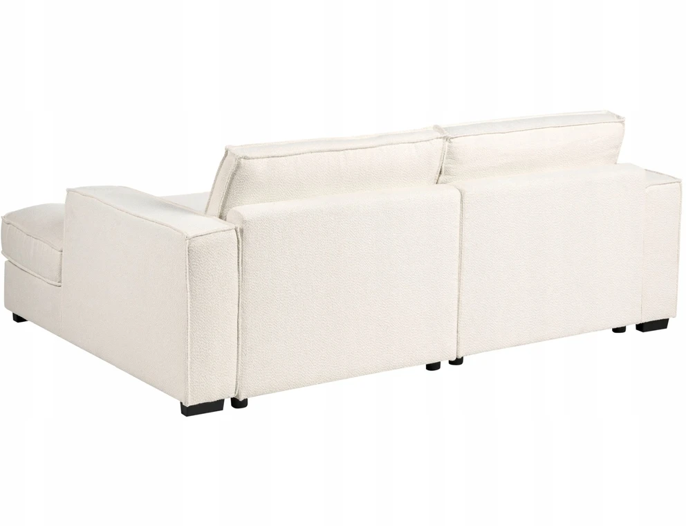 Beliani Kampinė sofa KOLDING, boucle audinys, šviesiai smėlio spalvos, su otomane, kairinė