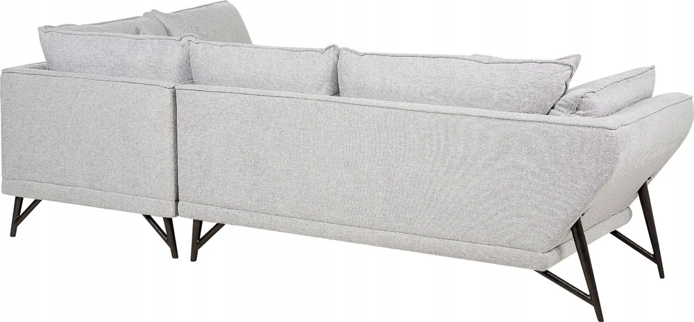 Beliani 3 vietų kampinė sofa ELGA, linas, šviesiai pilka, kairinė