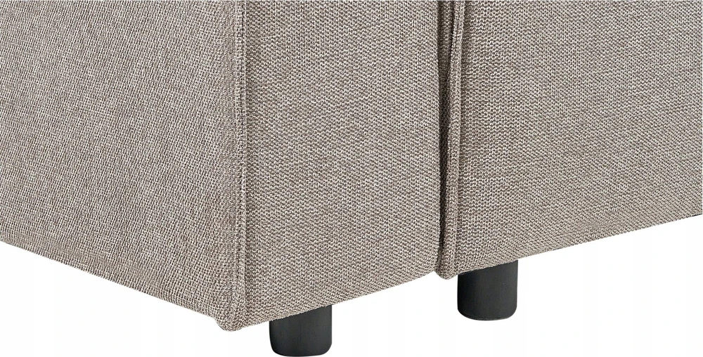 Beliani Išskleidžiama 3 vietų sofa-lova KARILA, smėlio pilkumo spalvos, su patalynės dėže, kairinė