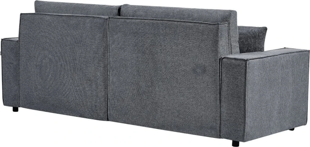 Beliani Išskleidžiama kampinė sofa KARILA, 3 vietų, tamsiai pilka, su patalynės dėže, kairinė