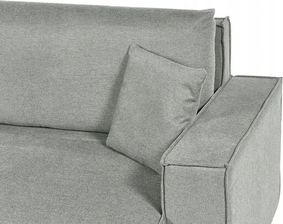 Beliani Išskleidžiama 3 vietų kampinė sofa KARILA, pilka, su daiktadėže, kairinė