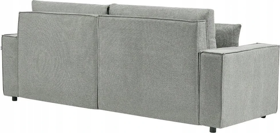 Beliani Išskleidžiama 3 vietų kampinė sofa KARILA, pilka, su daiktadėže, kairinė