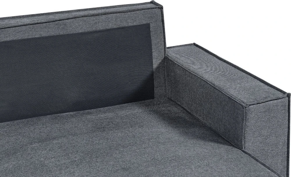 Beliani Išskleidžiama kampinė sofa KARILA, 3 vietų, tamsiai pilka, su patalynės dėže, kairinė