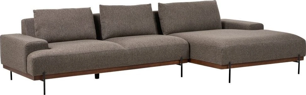 Beliani 4 vietų kampinė sofa MARIFERD ruda, kairinė