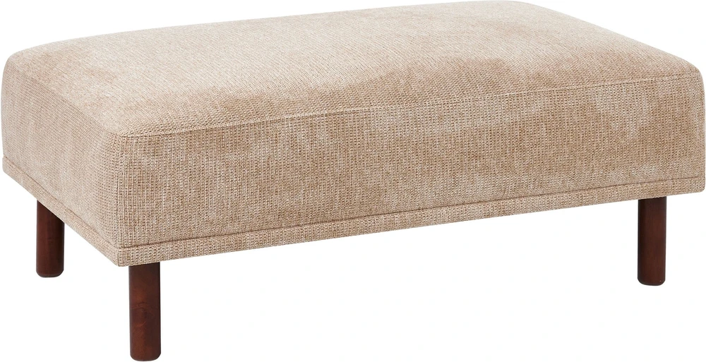 Beliani 3 vietų kampinė sofa HOLT, smėlio spalvos, su otomanu, kairinė