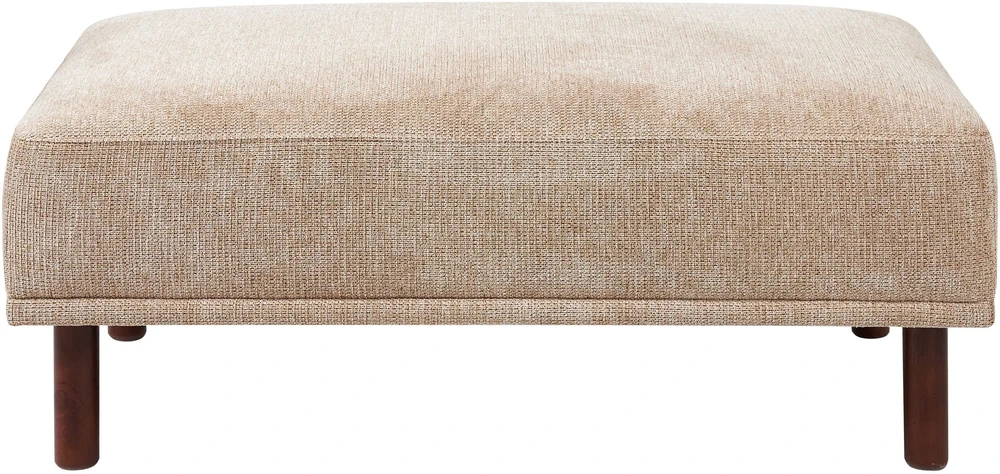 Beliani 3 vietų kampinė sofa HOLT, smėlio spalvos, su otomanu, kairinė