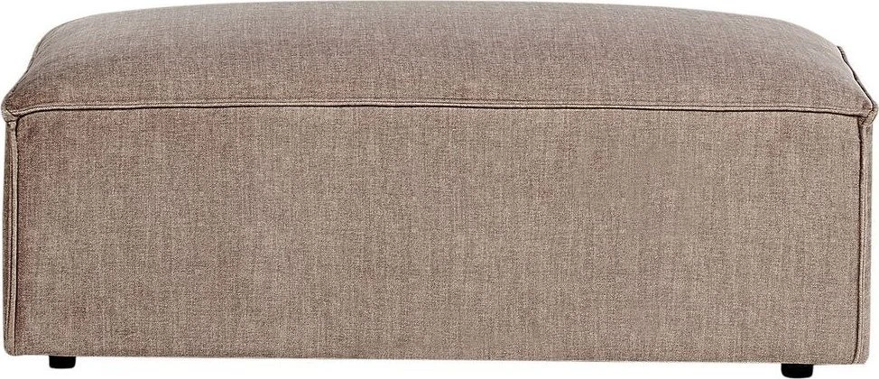 Beliani 3 vietų modulinė kampinė sofa HELLNAR su pufu, šviesiai ruda, dešininė