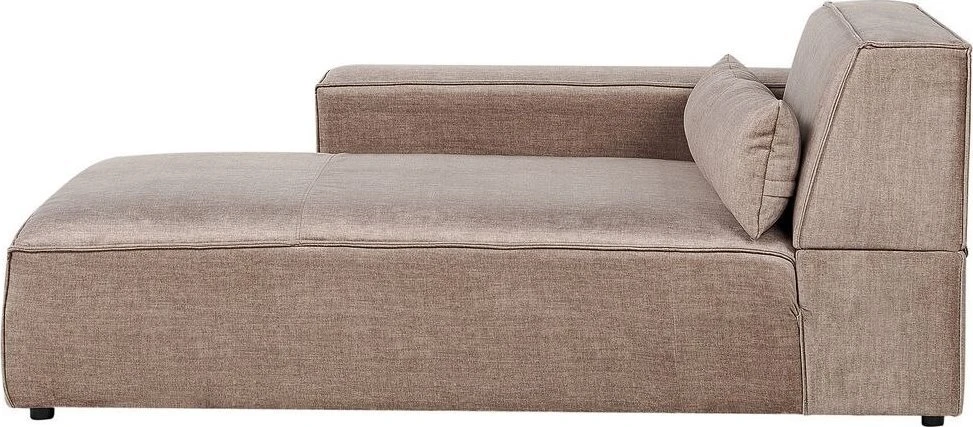 Beliani 3 vietų modulinė kampinė sofa HELLNAR su pufu, šviesiai ruda, dešininė