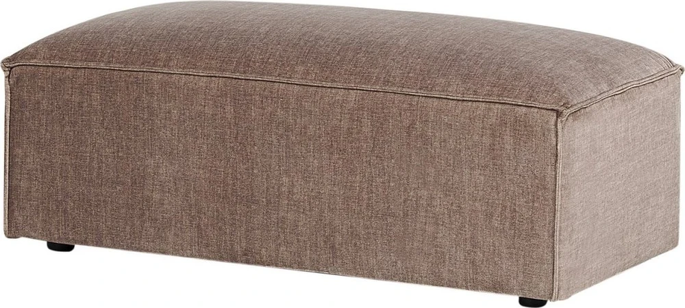 Beliani 3 vietų modulinė kampinė sofa HELLNAR su pufu, šviesiai ruda, dešininė