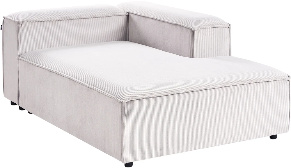 Beliani ARDAL 3-vietė modulinė sofa kairinė, kreminė balta, velvetas su otomanu