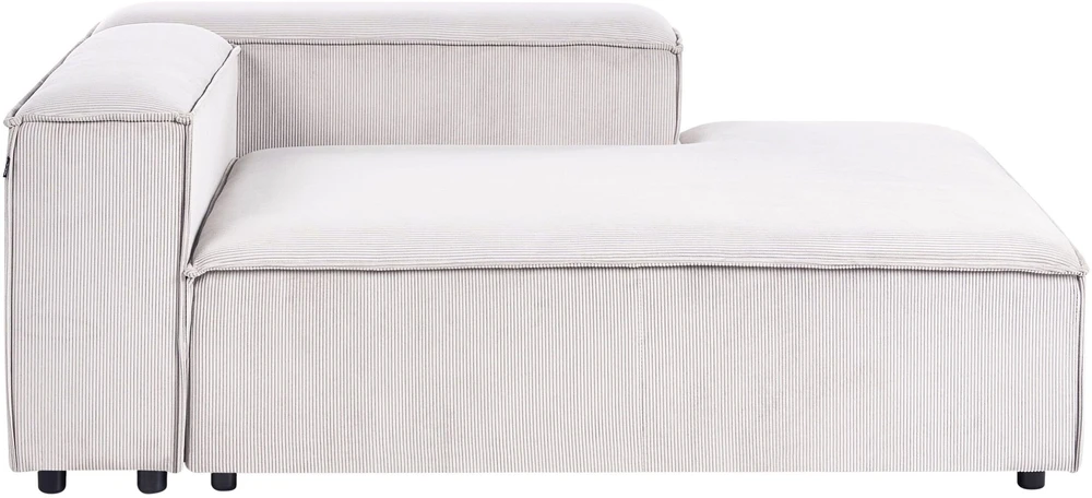 Beliani ARDAL 3-vietė modulinė sofa kairinė, kreminė balta, velvetas su otomanu