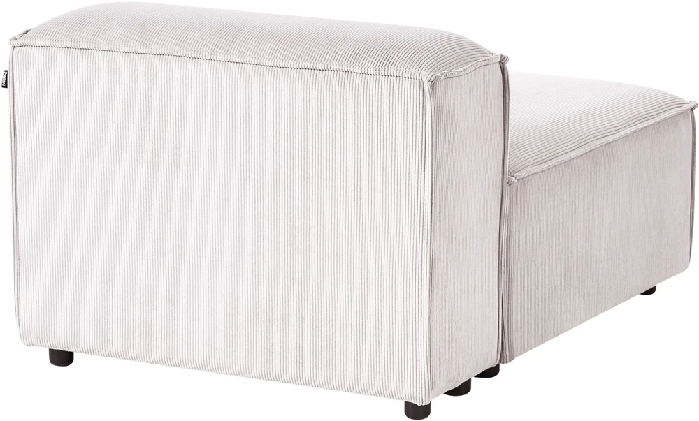 Beliani ARDAL 3-vietė modulinė sofa kairinė, kreminė balta, velvetas su otomanu