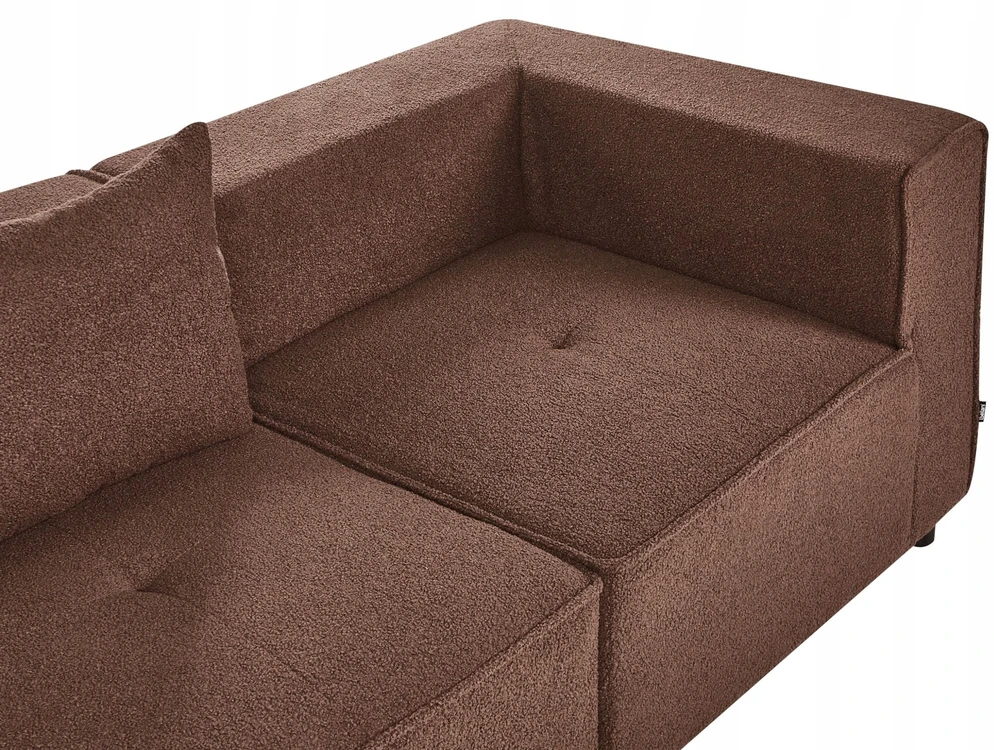 Beliani Modularinė kampinė sofa 4 asmenims AXEBO dešininė, ruda, Boucle