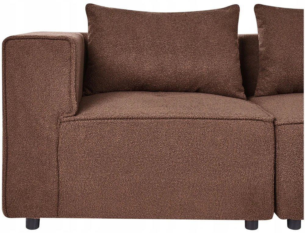 Beliani Modularinė kampinė sofa 4 asmenims AXEBO dešininė, ruda, Boucle