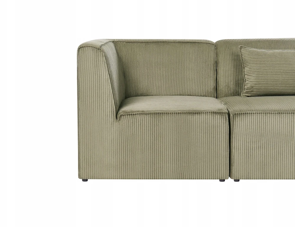 Beliani Modulinė 4 vietų kampinė sofa LEMVIG dešininė, žalias velvetas