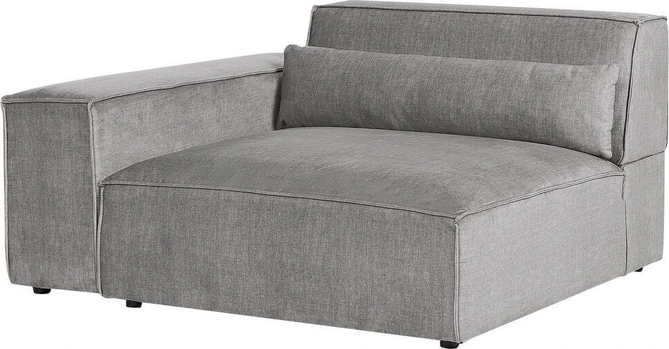 Beliani Trijų vietų modulinė sofa HELLNAR kairinė pilka