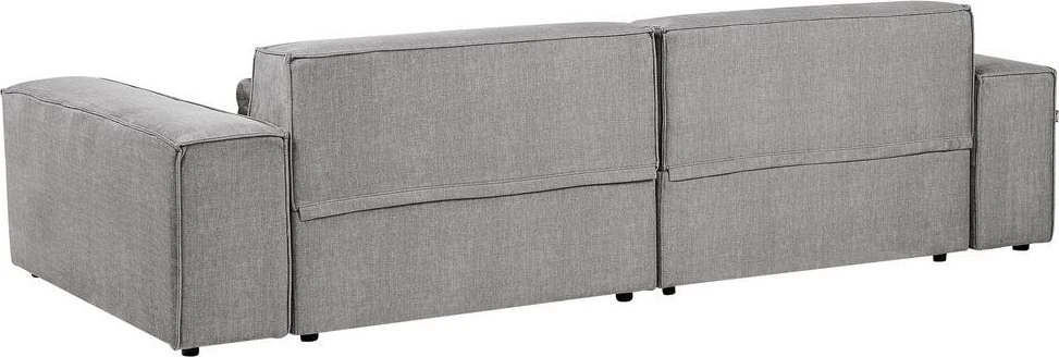 Beliani Trijų vietų modulinė sofa HELLNAR kairinė pilka