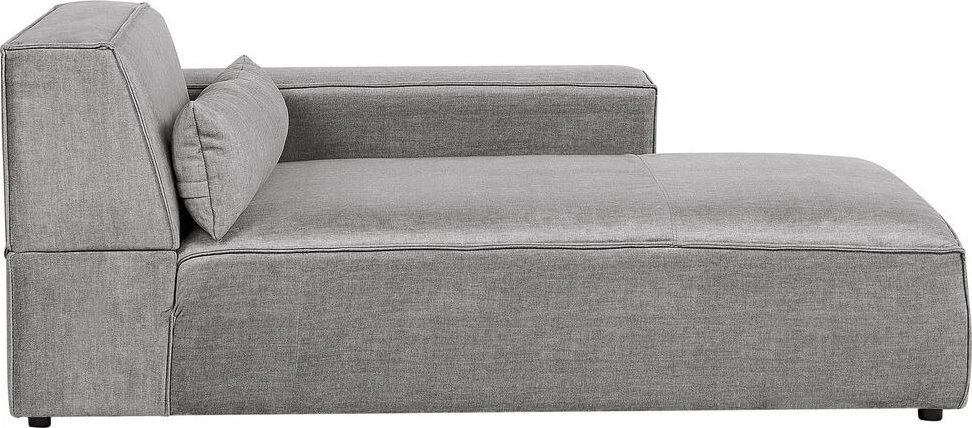 Beliani Trijų vietų modulinė sofa HELLNAR kairinė pilka