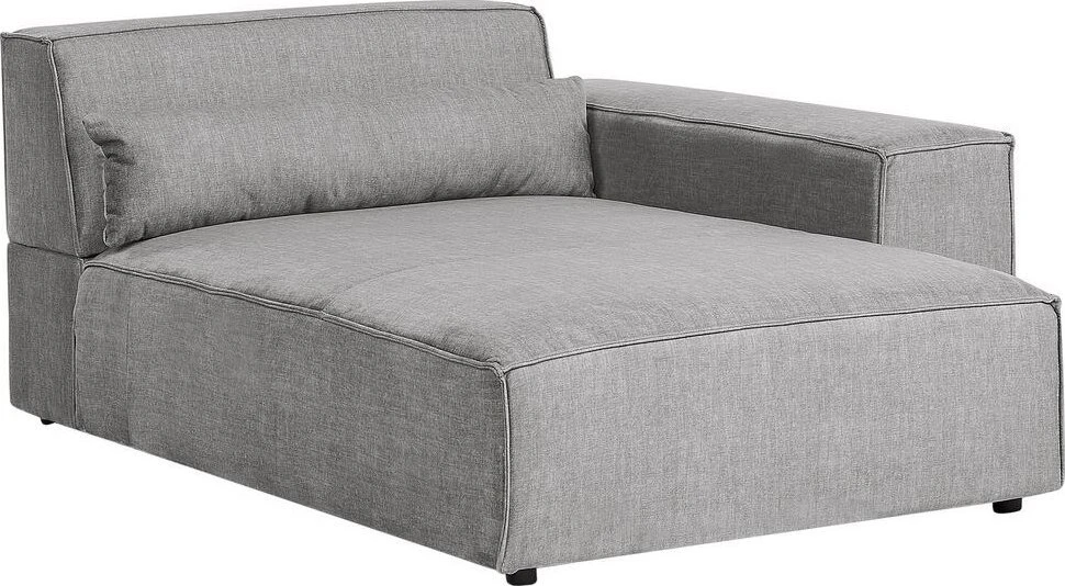 Beliani Trijų vietų modulinė sofa HELLNAR kairinė pilka