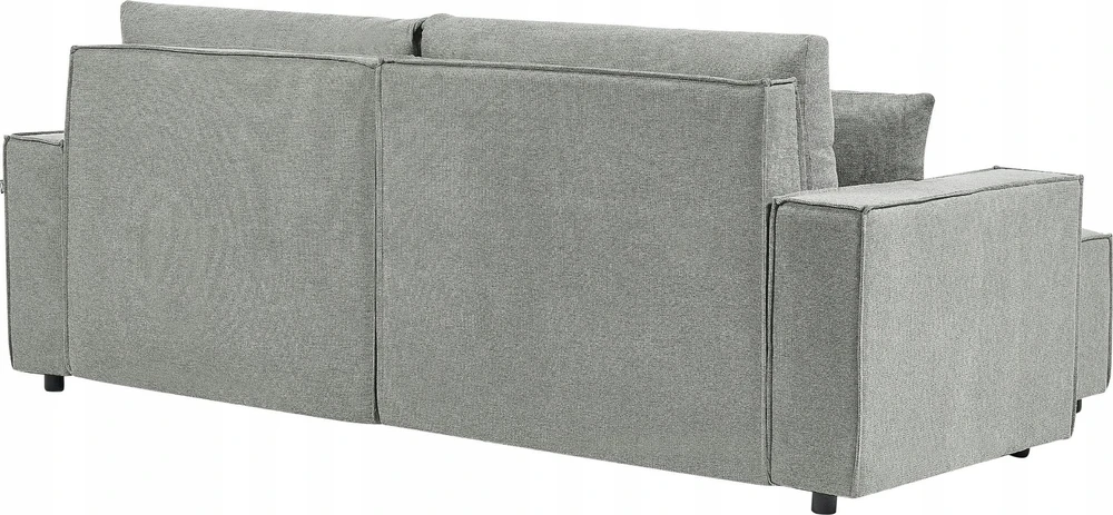 Beliani Išskleidžiama kampinė sofa KARILA pilka su patalynės dėže, dešininė