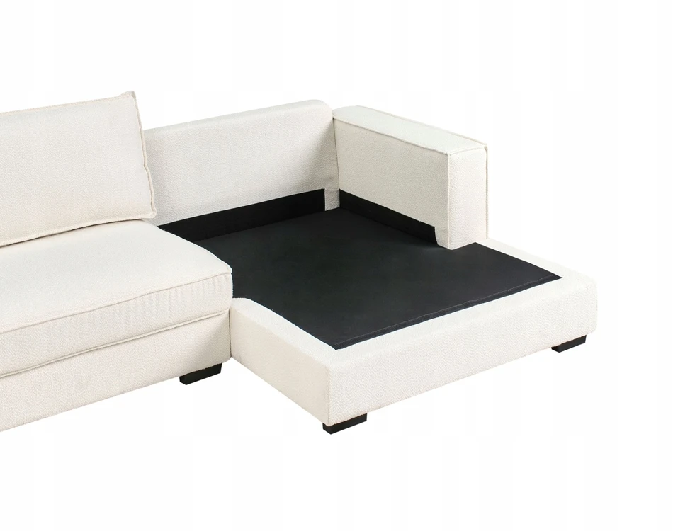 Beliani Kampinė sofa RENDERS Boucle kreminės spalvos kairinė