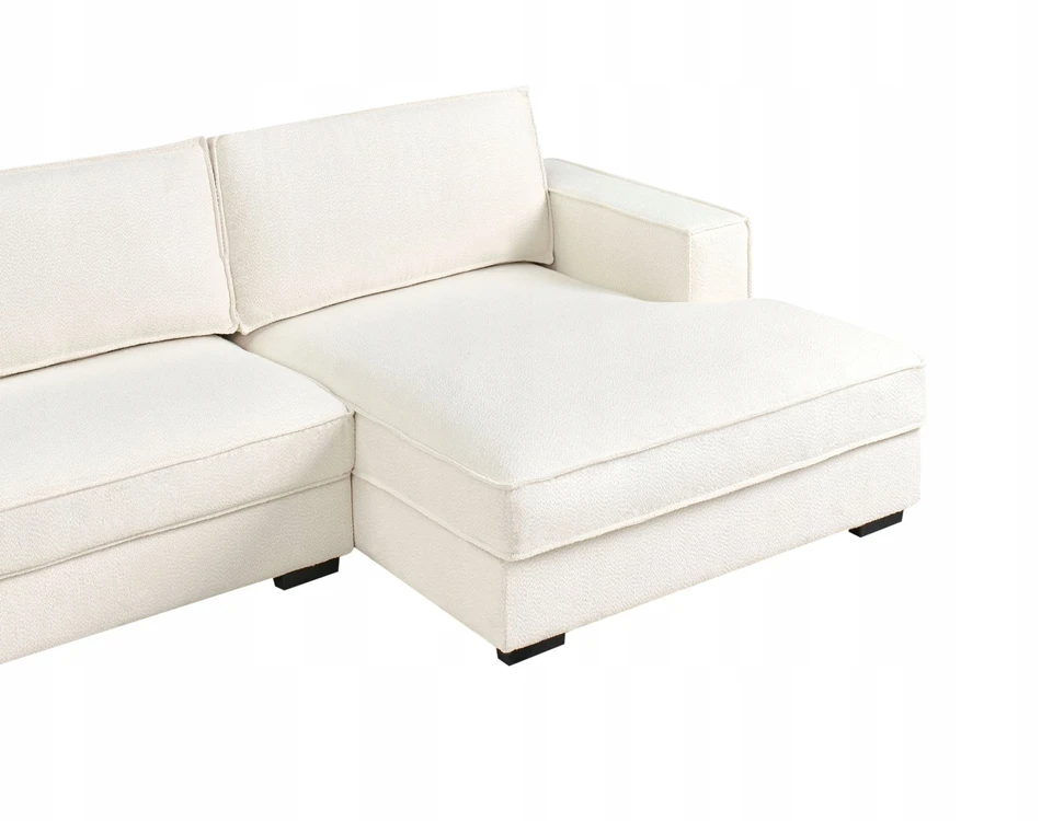 Beliani Kampinė sofa RENDERS Boucle kreminės spalvos kairinė
