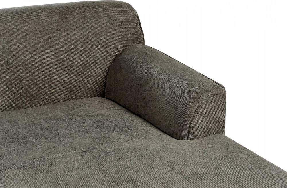 Beliani Trijų vietų kampinė sofa SIMOS Velvetinis Tamsiai žalia Dešininė