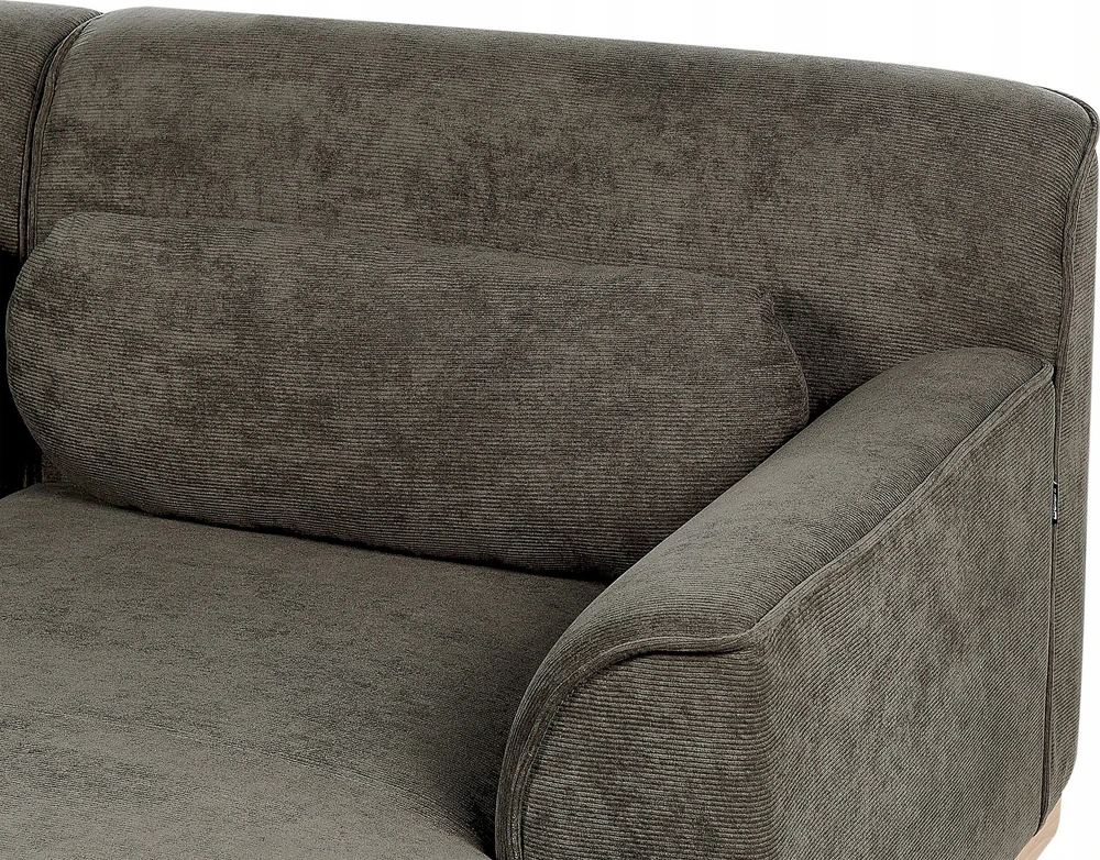 Beliani Trijų vietų kampinė sofa SIMOS Velvetinis Tamsiai žalia Dešininė