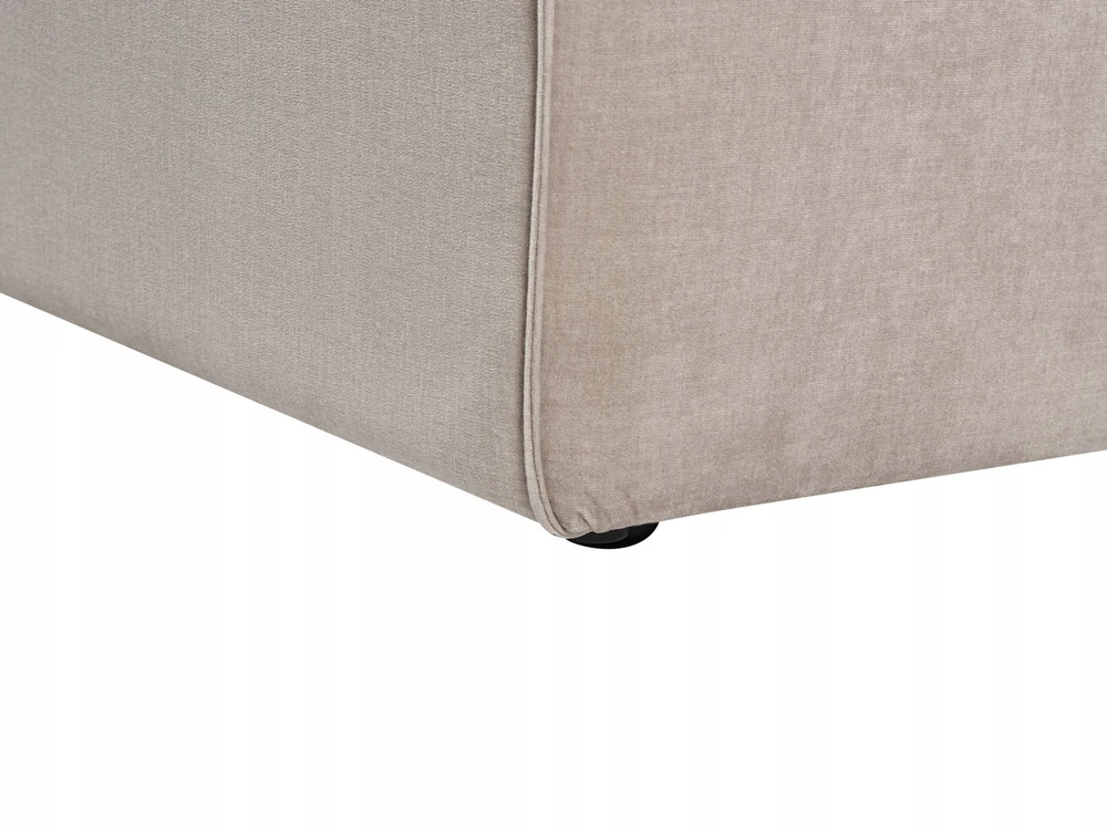 Beliani Kampinė sofa VERNON, trijų vietų, veliūrinė, smėlio-pilkšva, kairė pusė