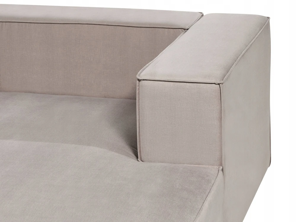 Beliani Kampinė sofa VERNON, trijų vietų, veliūrinė, smėlio-pilkšva, kairė pusė
