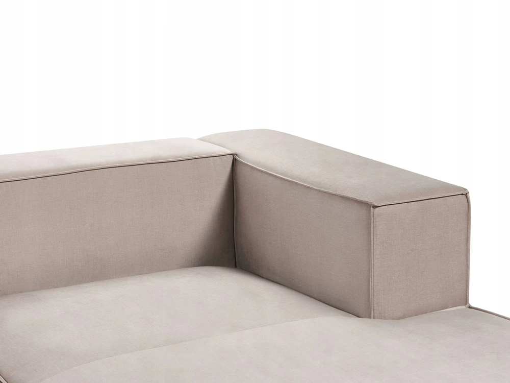 Beliani Kampinė sofa VERNON, trijų vietų, veliūrinė, smėlio-pilkšva, kairė pusė