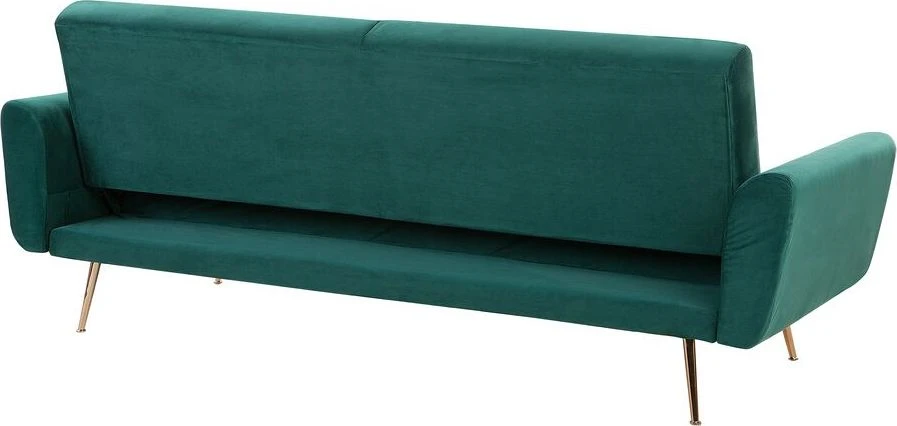 Beliani Trivietė išskleidžiama sofa EINA, veliūras, smaragdinė