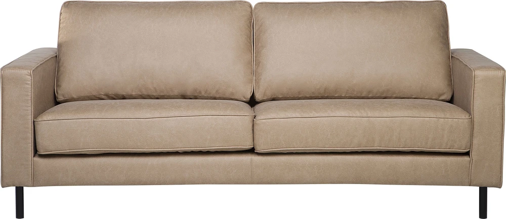 Sofa Beliani 4 vietų svetainės baldų komplektas SAVALEN iš ekologiškos odos, smėlio spalvos