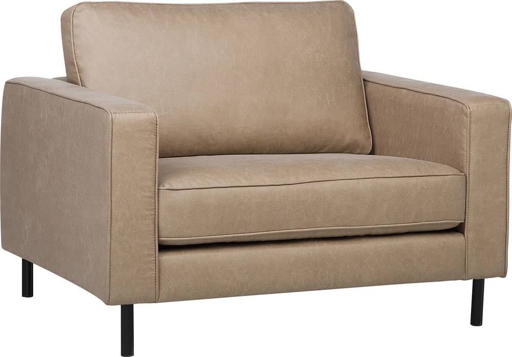 Sofa Beliani 4 vietų svetainės baldų komplektas SAVALEN iš ekologiškos odos, smėlio spalvos