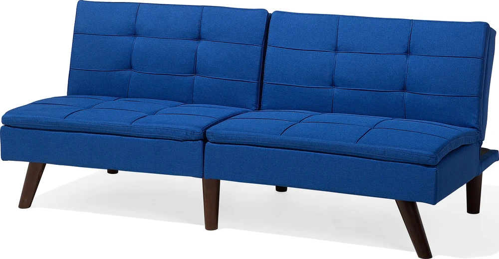 Beliani Trivenė išskleidžiama sofa RONNE tamsiai mėlyna