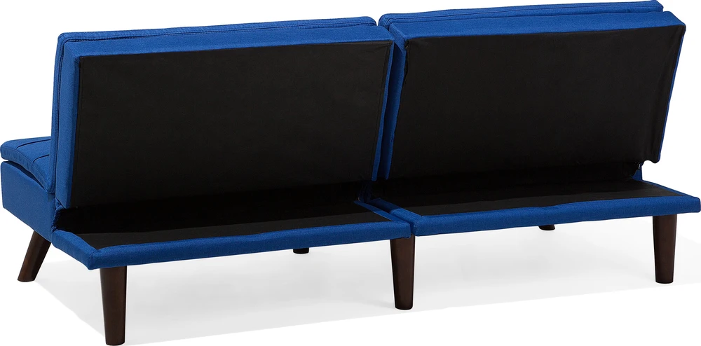 Beliani Trivenė išskleidžiama sofa RONNE tamsiai mėlyna