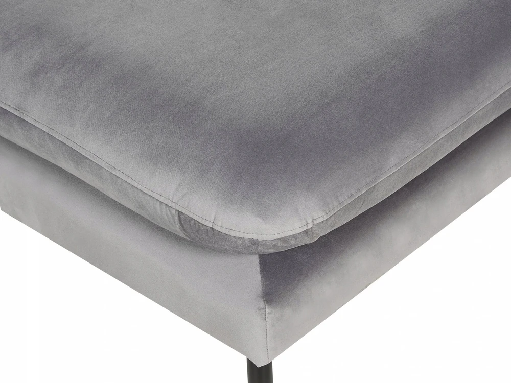 Sofa Beliani 5 vietų svetainės baldų komplektas VINTERBRO, veliūras, pilkas, su pufu