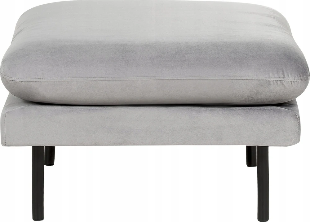 Sofa Beliani 5 vietų svetainės baldų komplektas VINTERBRO, veliūras, pilkas, su pufu
