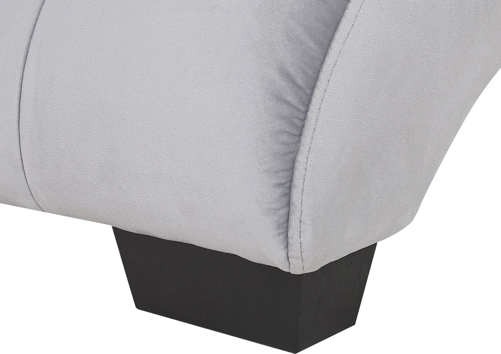 Sofa Beliani Šezlongas SIMORRE veliūrinis pilkas su integruotu Bluetooth garsiakalbiu