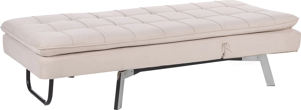 Sofa Beliani Šezlongas LOIRET smėlio spalvos veliūras
