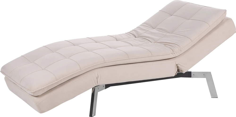 Sofa Beliani Šezlongas LOIRET smėlio spalvos veliūras